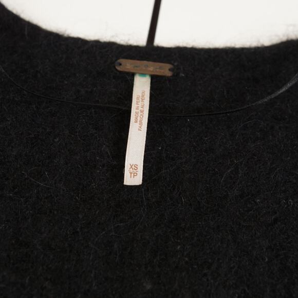 Free People Black Alpaca Open Front Cardigan Womens Sz XS - Picture 7 of 11